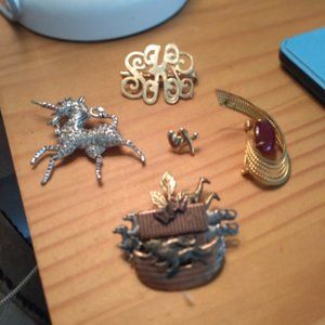 A variety of brooches